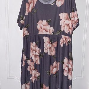 Chic Soul gray floral babydoll dress